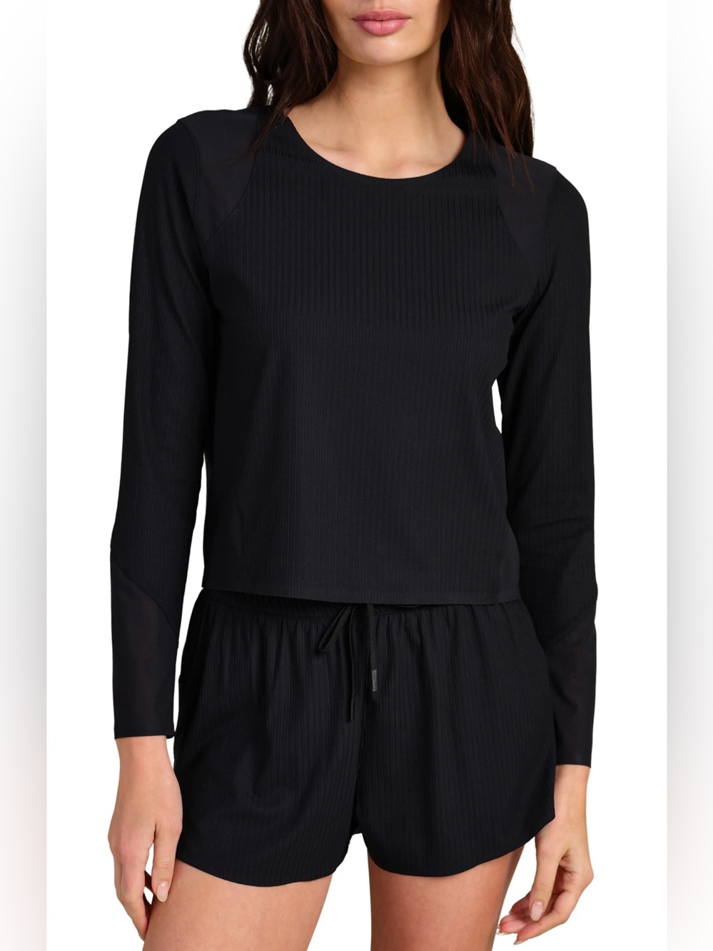 Rhone Lightspeed Performance Long Sleeve Top Size Medium Black Running Workout
